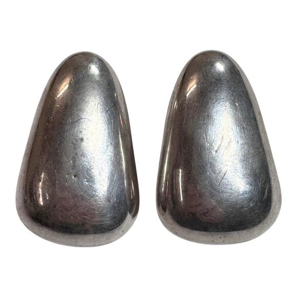 Frederic Jean Duclos Electroform Clip-On Earrings Sterling Silver On Wax MCM - Picture 9 of 9